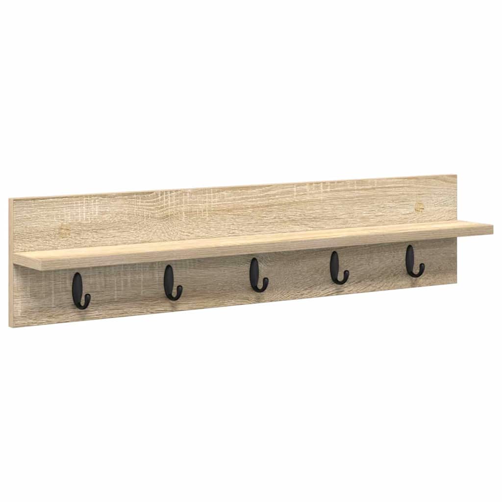 Porte-manteau mural avec étagère Chêne sonoma 80 x 10.5 x 18 cm