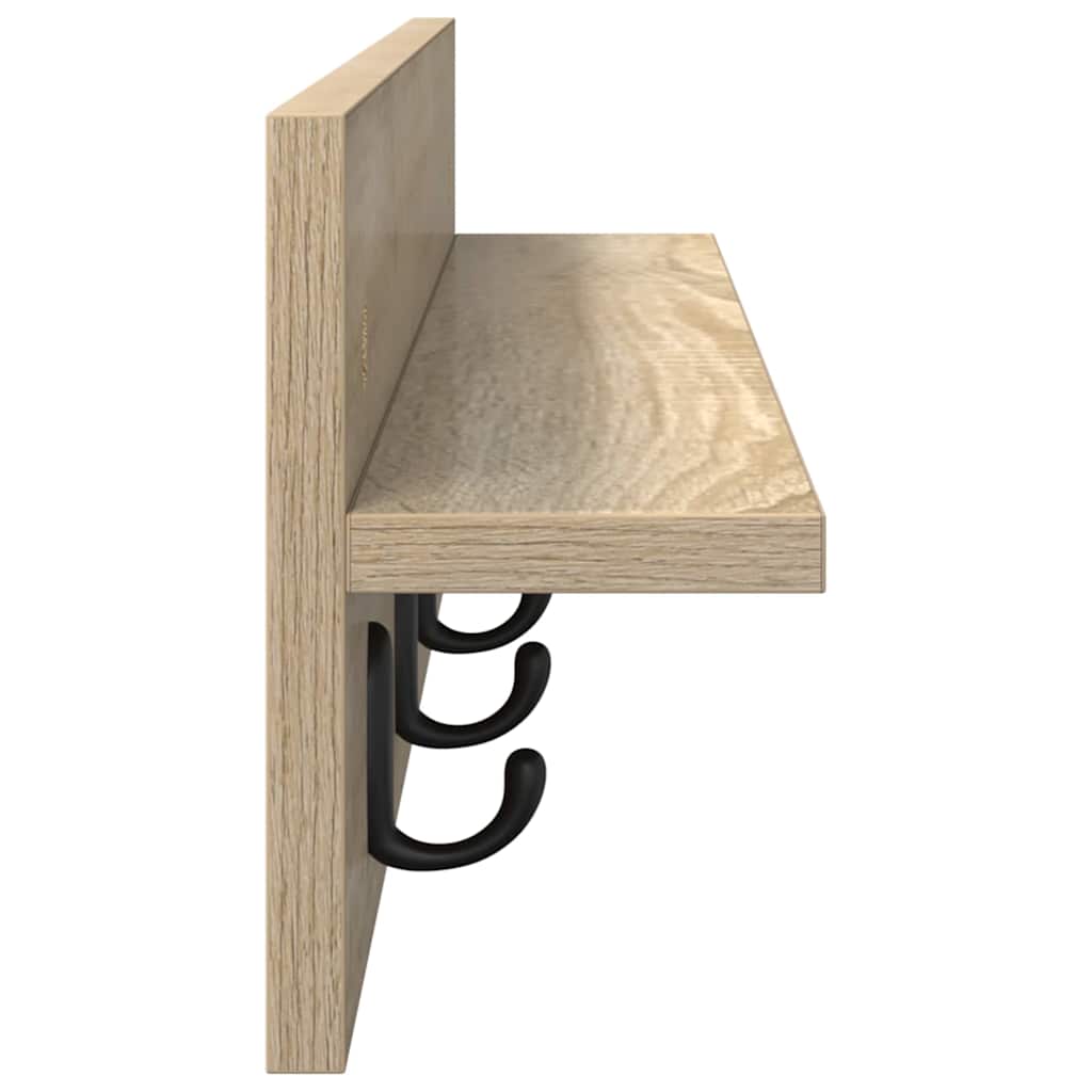 Porte-manteau mural avec étagère Chêne sonoma 80 x 10.5 x 18 cm