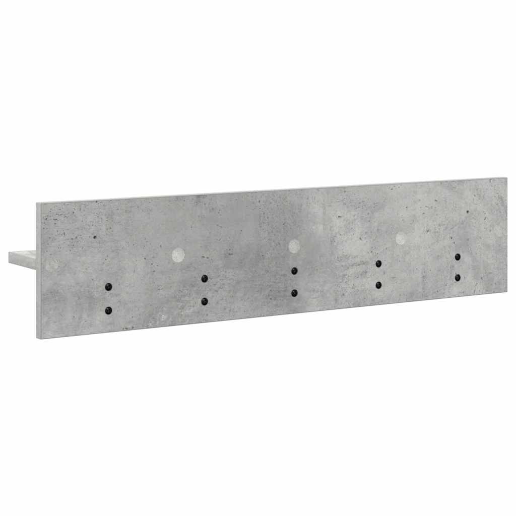 Porte-manteau mural avec étagère Gris béton 80 x 10.5 x 18 cm