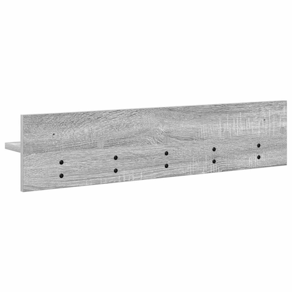 Porte-manteau mural avec étagère Sonoma gris 80 x 10.5 x 18 cm