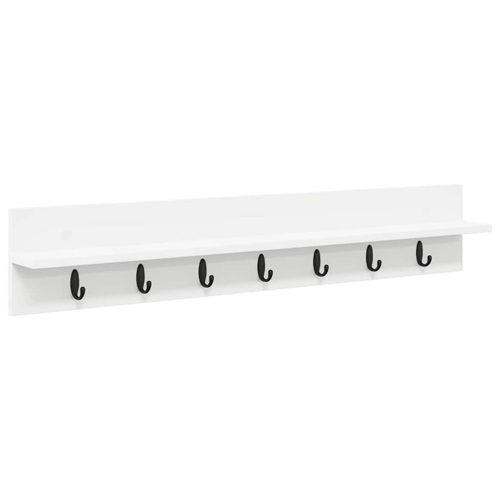 Porte-manteau mural Blanc 100 x 10.5 x 18 cm Bois d'ingénierie