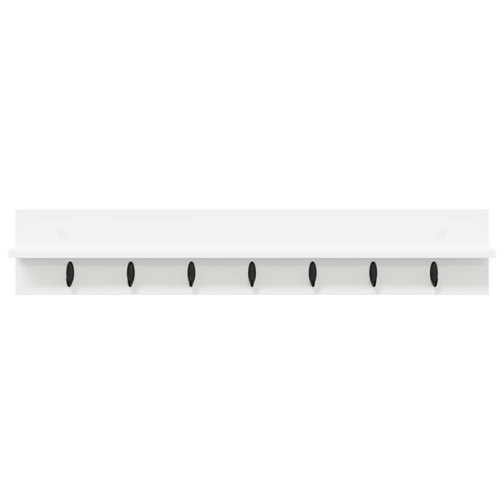 Porte-manteau mural Blanc 100 x 10.5 x 18 cm Bois d'ingénierie