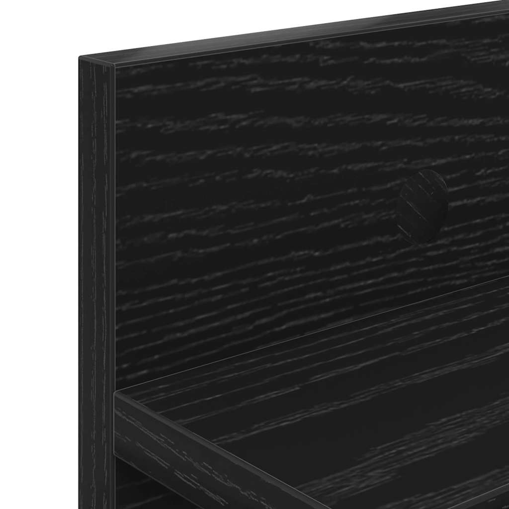 Porte-manteau mural avec étagère Chêne noir 100 x 10.5 x 18 cm