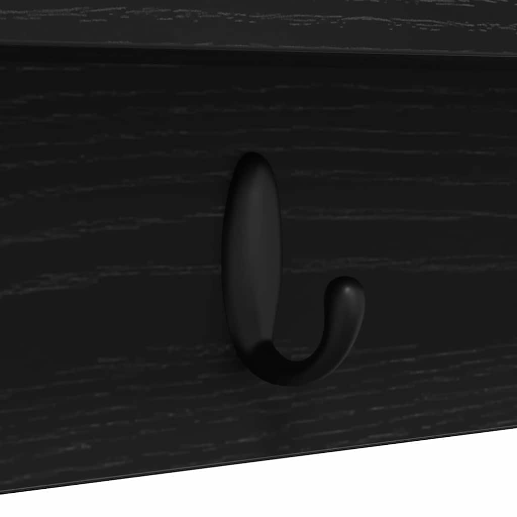 Porte-manteau mural avec étagère Chêne noir 100 x 10.5 x 18 cm