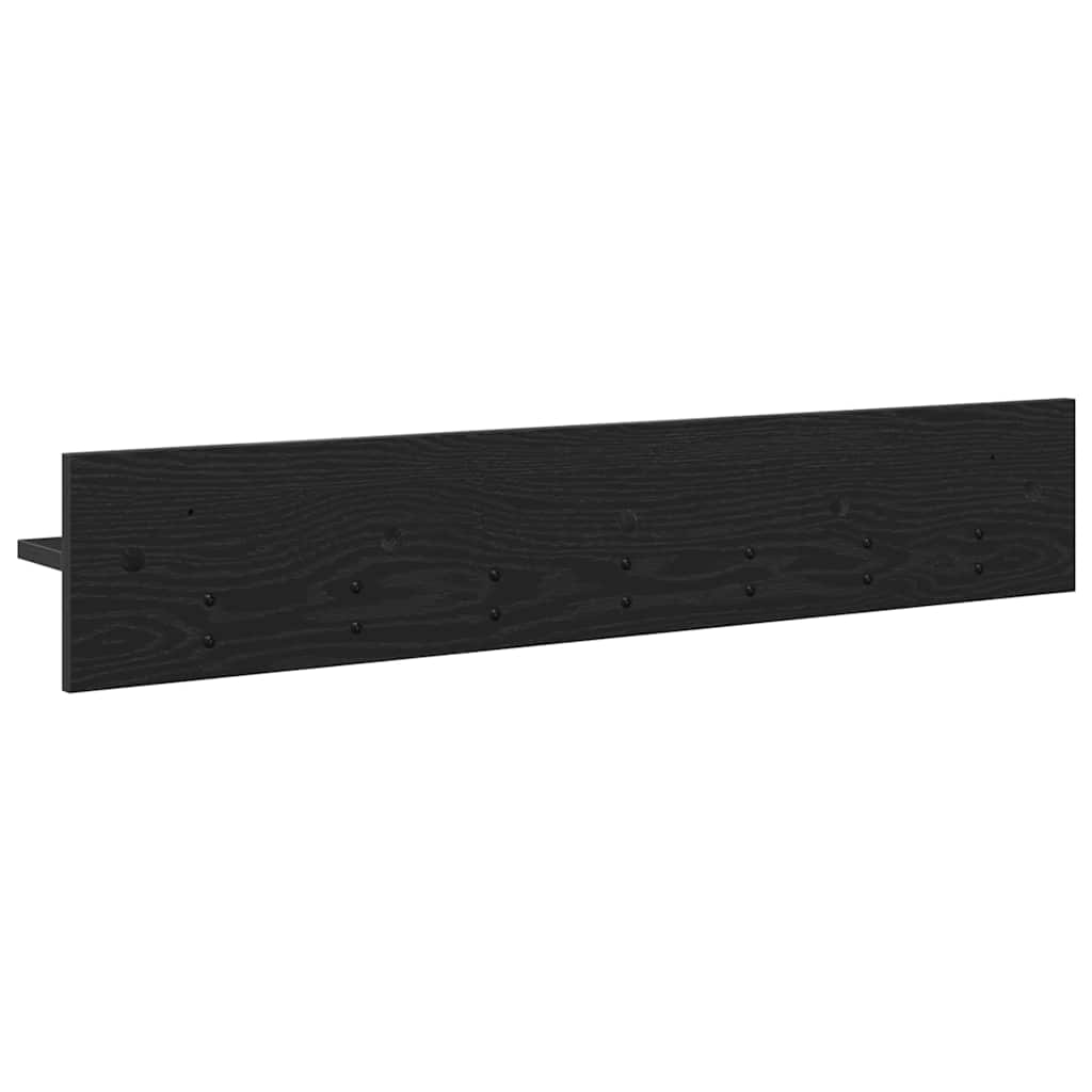 Porte-manteau mural avec étagère Chêne noir 100 x 10.5 x 18 cm
