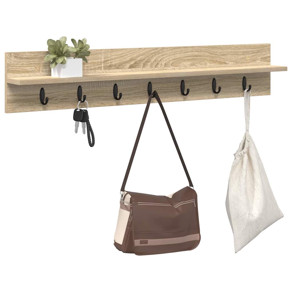 Porte-manteau mural Chêne sonoma 100 x 10.5 x 18 cm