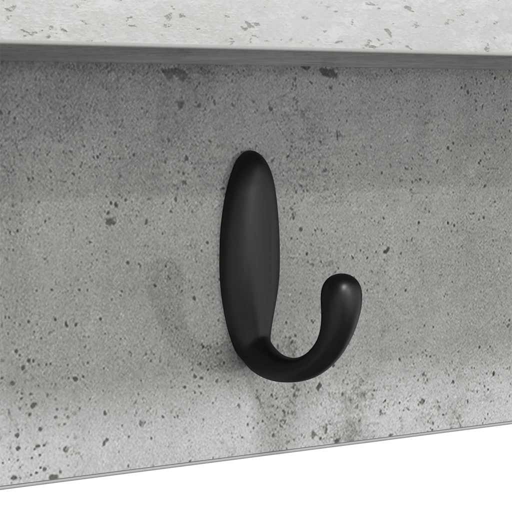 Porte-manteau mural avec étagère Gris béton 100 x 10.5 x 18 cm