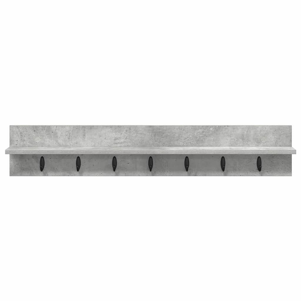 Porte-manteau mural avec étagère Gris béton 100 x 10.5 x 18 cm