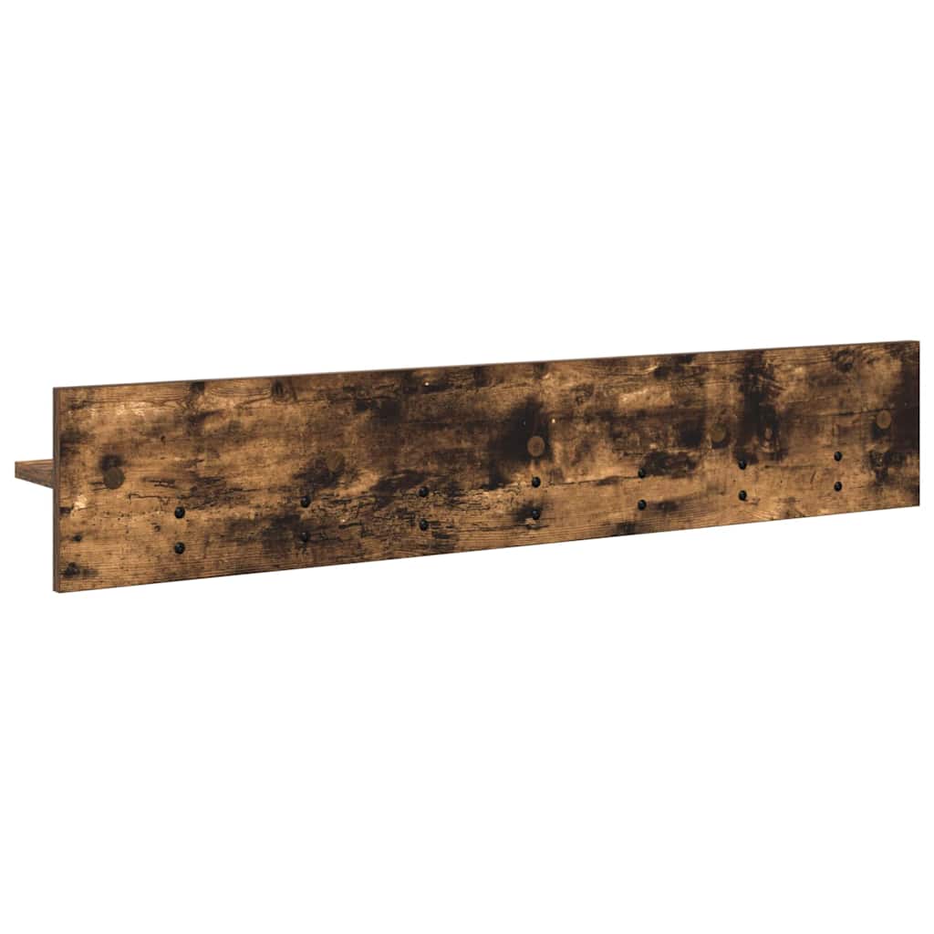Porte-manteau mural avec étagère Chêne fumé 100 x 10.5 x 18 cm