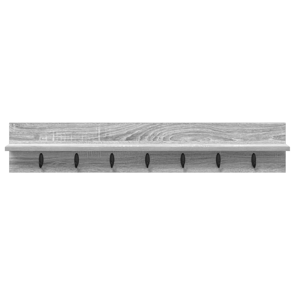 Porte-manteau mural avec étagère Sonoma gris 100 x 10.5 x 18 cm