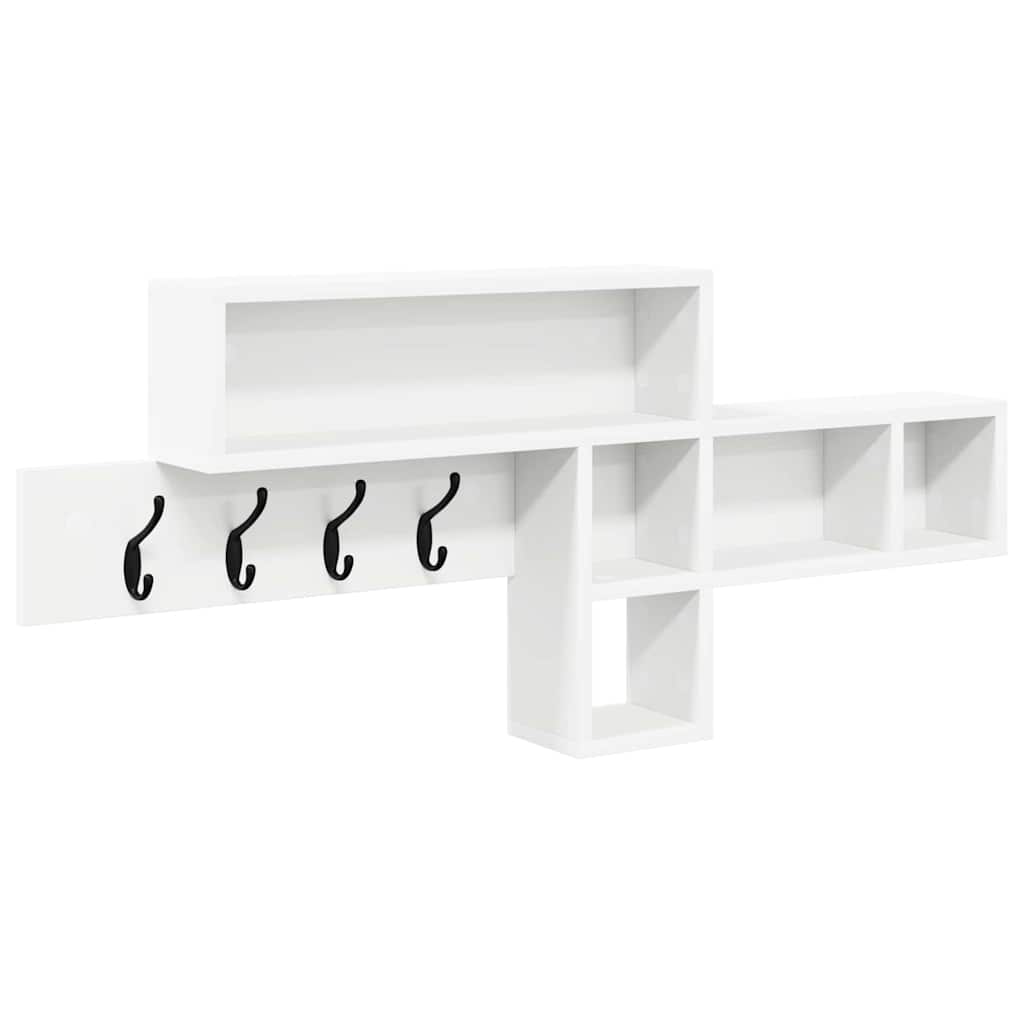 Porte-manteau mural Blanc 100 x 12 x 43,5 cm Bois d'ingénierie
