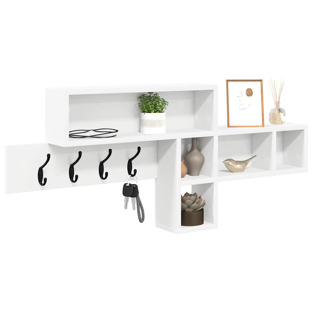 Porte-manteau mural Blanc 100 x 12 x 43,5 cm Bois d'ingénierie