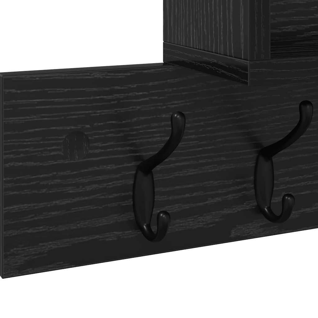 Porte-manteau mural avec étagère Chêne noir 100 x 12 x 43,5 cm