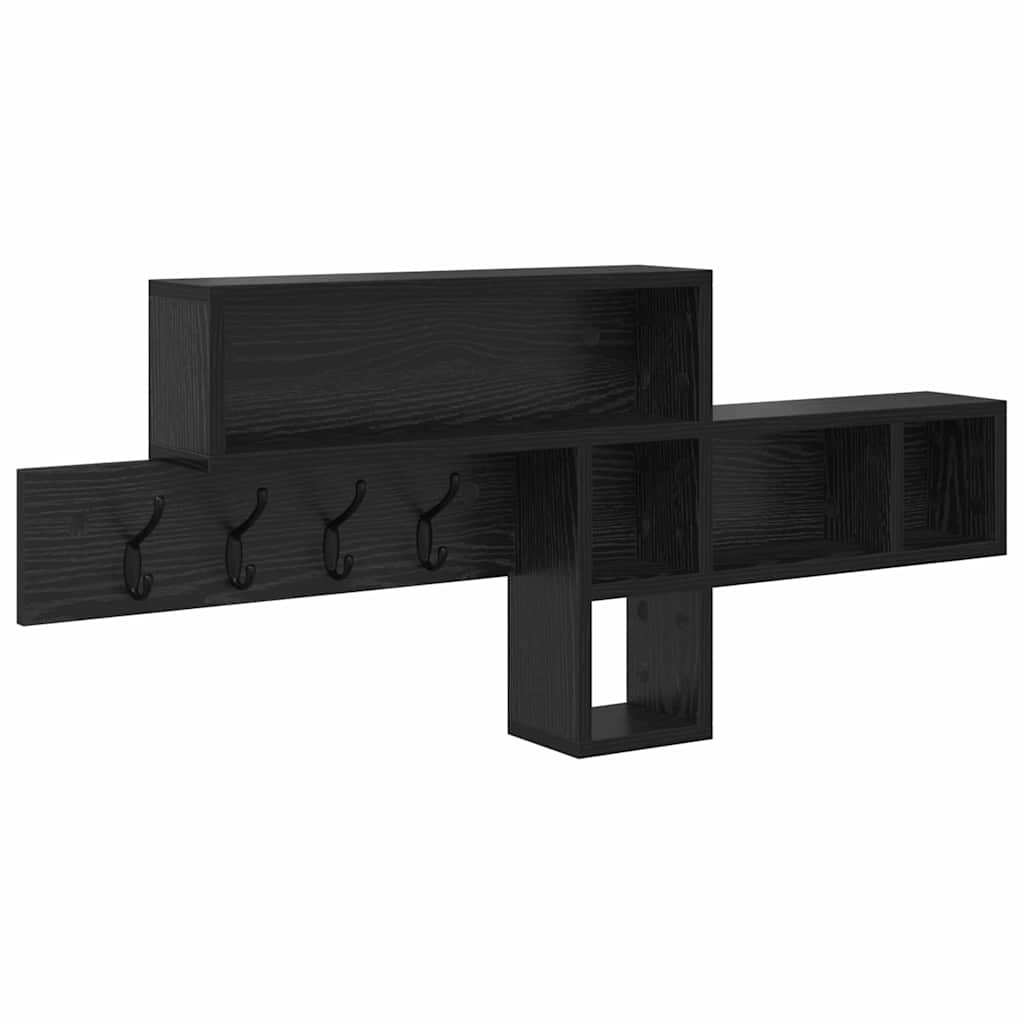 Porte-manteau mural avec étagère Chêne noir 100 x 12 x 43,5 cm