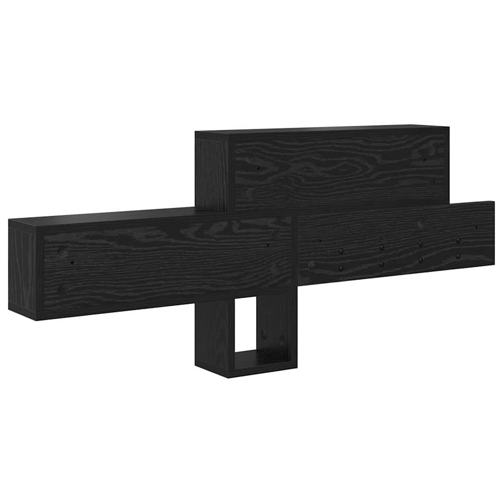 Porte-manteau mural avec étagère Chêne noir 100 x 12 x 43,5 cm