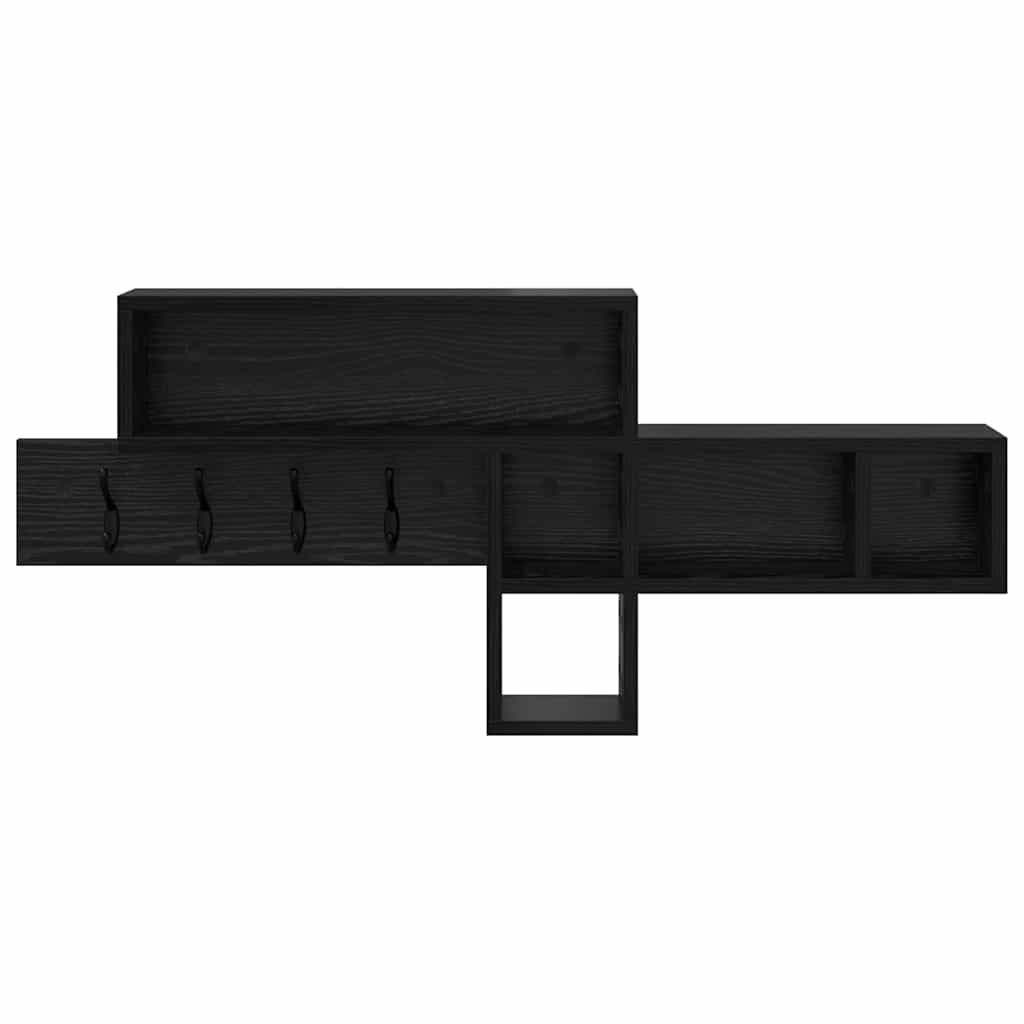 Porte-manteau mural avec étagère Chêne noir 100 x 12 x 43,5 cm