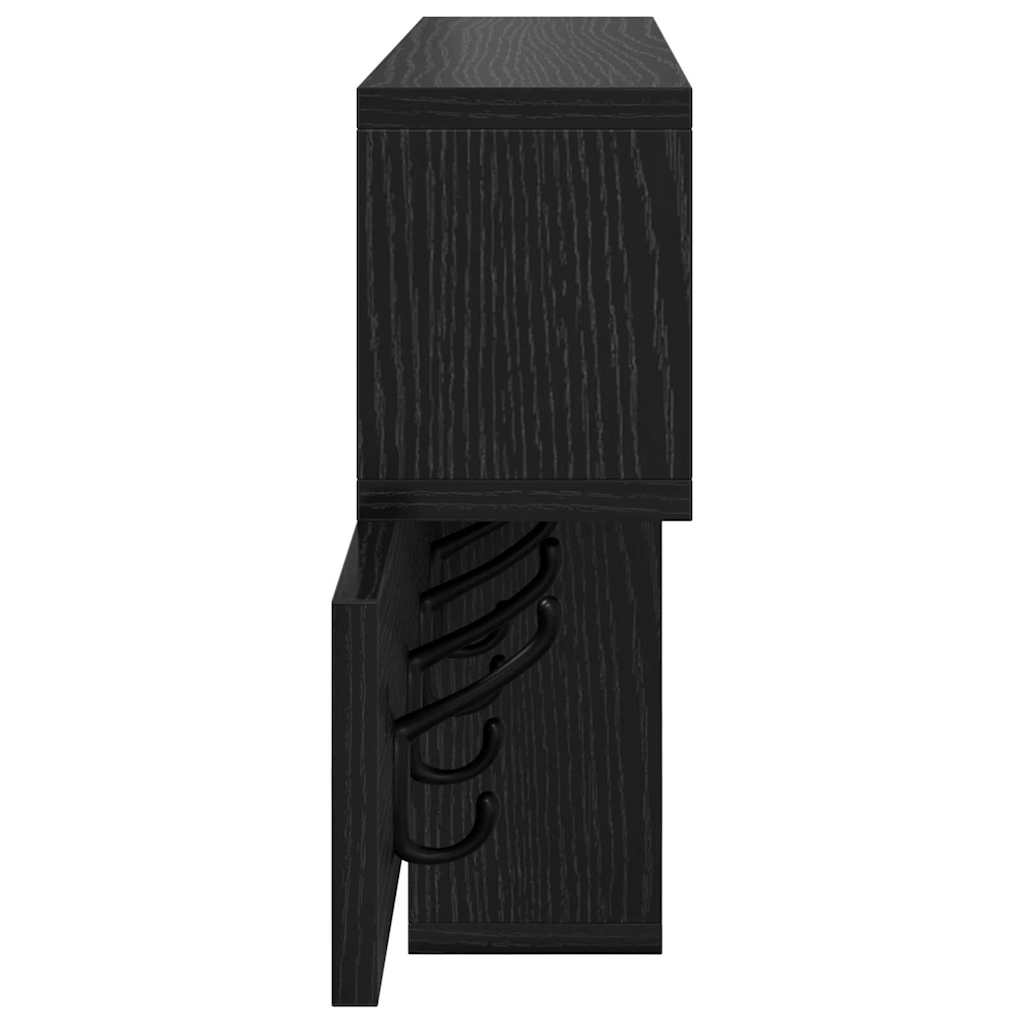 Porte-manteau mural avec étagère Chêne noir 100 x 12 x 43,5 cm