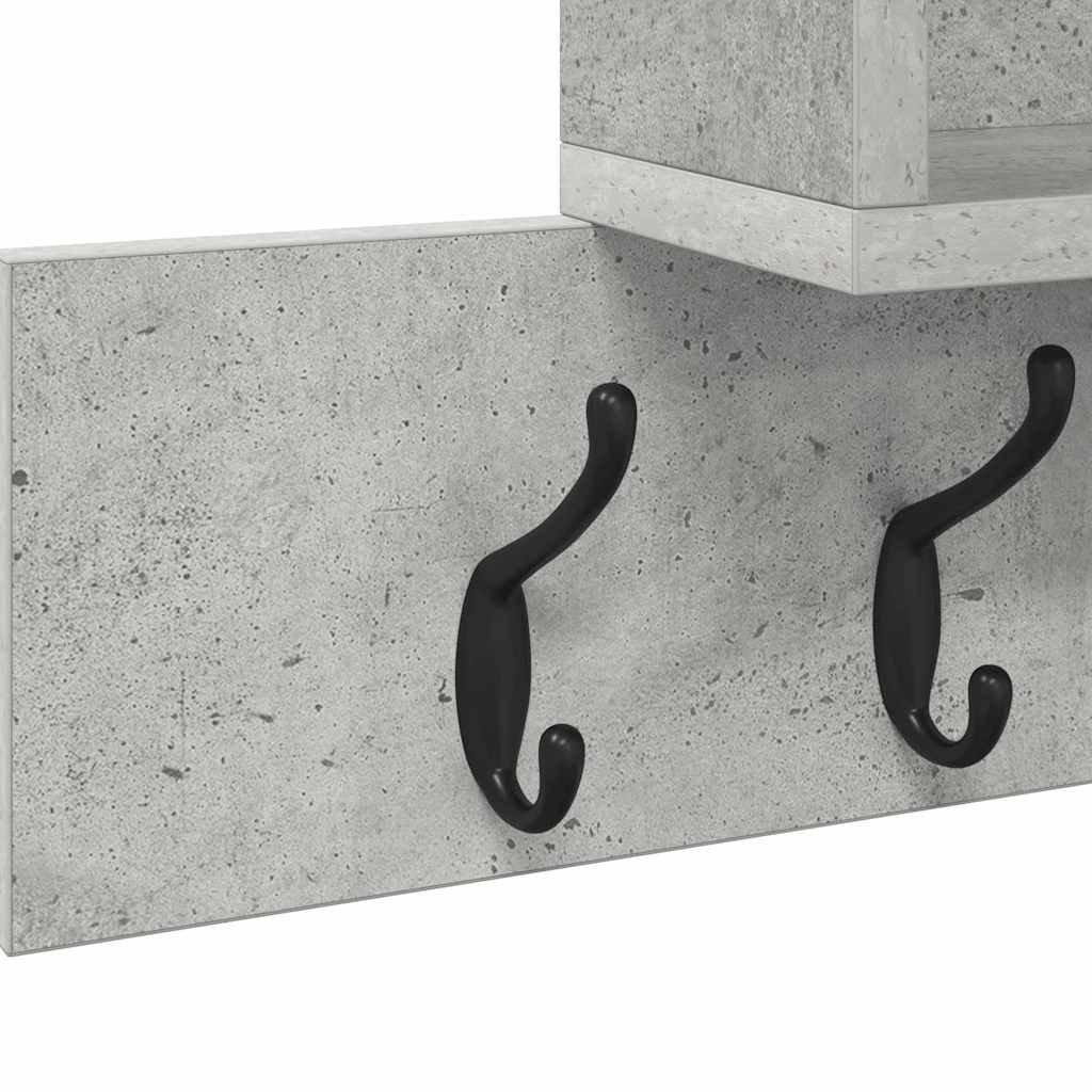 Porte-manteau mural avec étagère Gris béton 100 x 12 x 43,5 cm