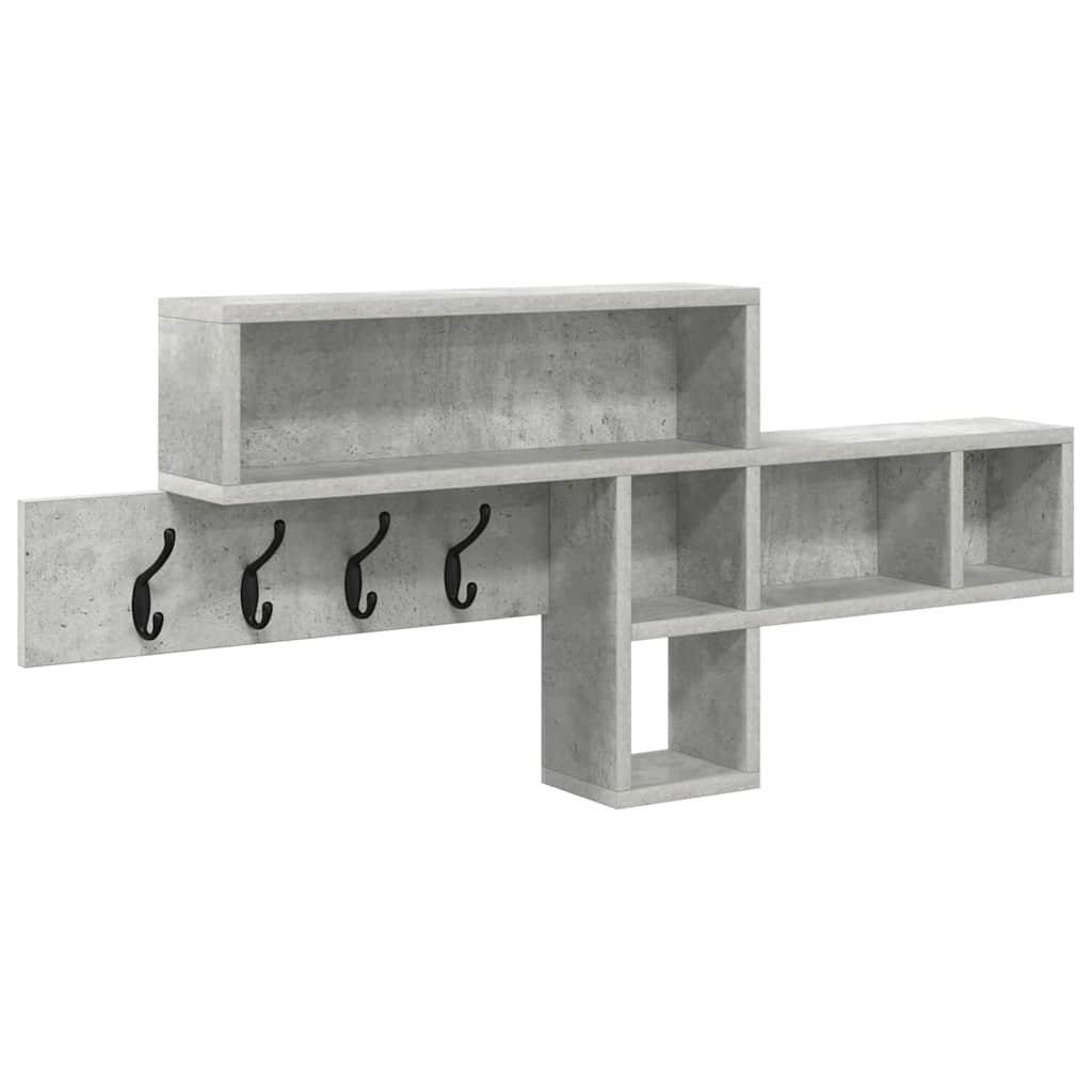 Porte-manteau mural avec étagère Gris béton 100 x 12 x 43,5 cm