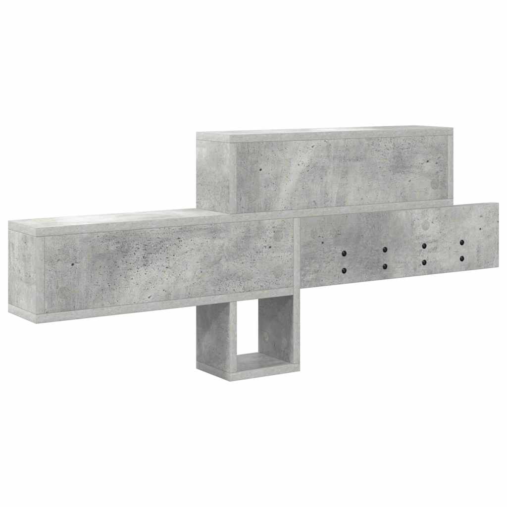 Porte-manteau mural avec étagère Gris béton 100 x 12 x 43,5 cm