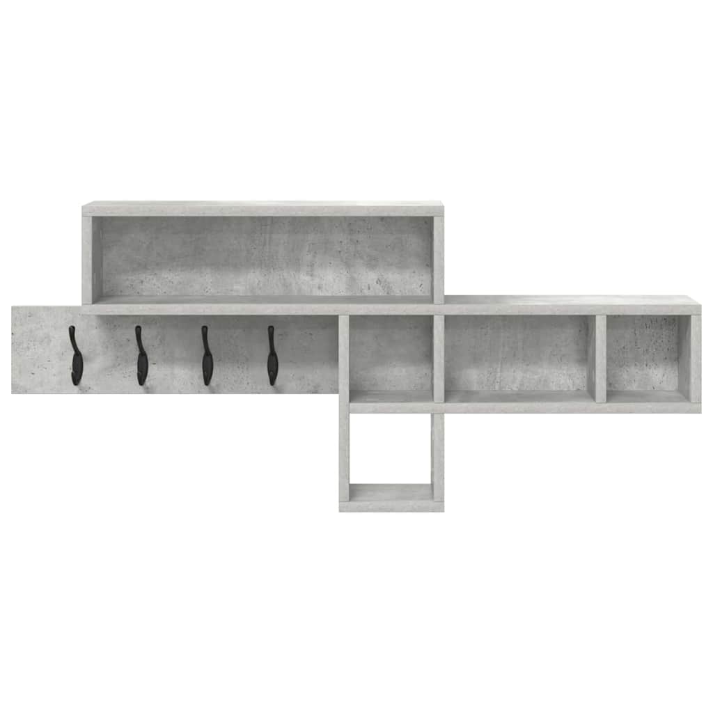 Porte-manteau mural avec étagère Gris béton 100 x 12 x 43,5 cm