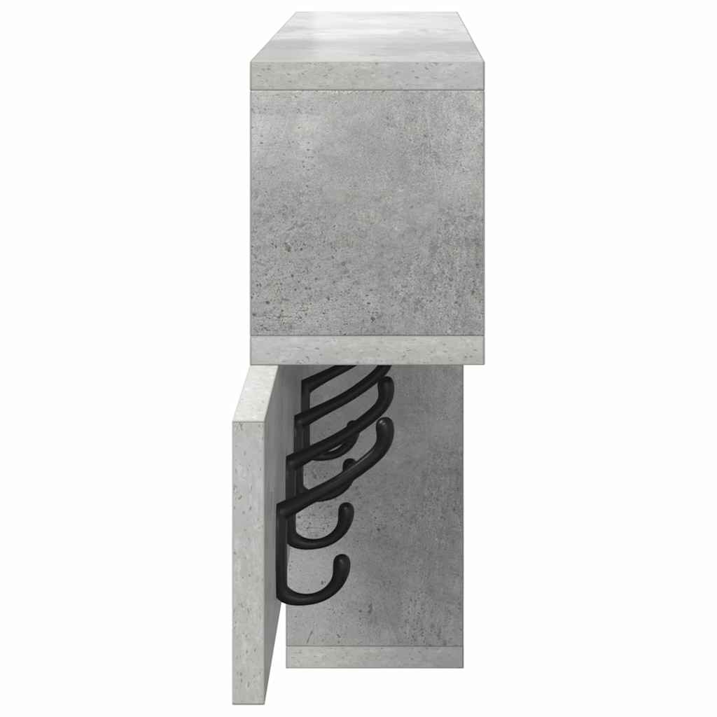 Porte-manteau mural avec étagère Gris béton 100 x 12 x 43,5 cm