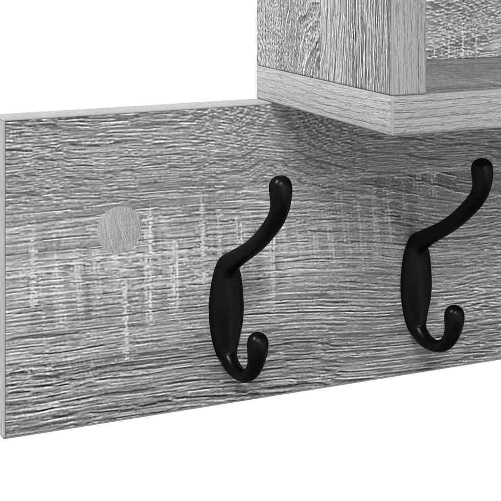 Porte-manteau mural avec étagère Sonoma gris 100 x 12 x 43,5 cm