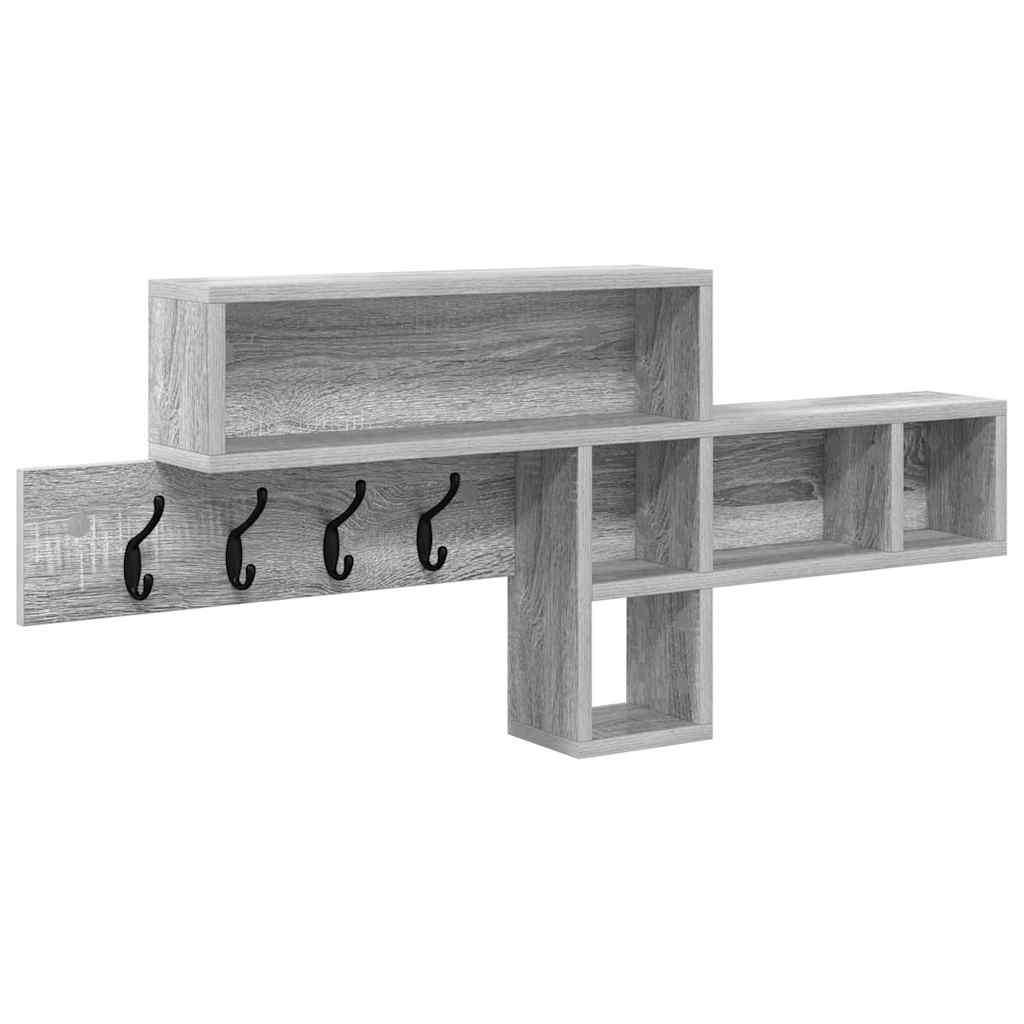 Porte-manteau mural avec étagère Sonoma gris 100 x 12 x 43,5 cm