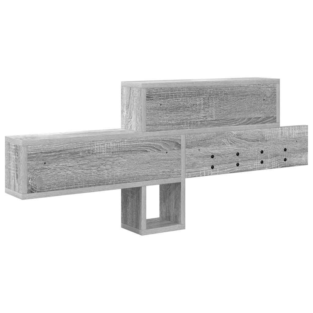 Porte-manteau mural avec étagère Sonoma gris 100 x 12 x 43,5 cm