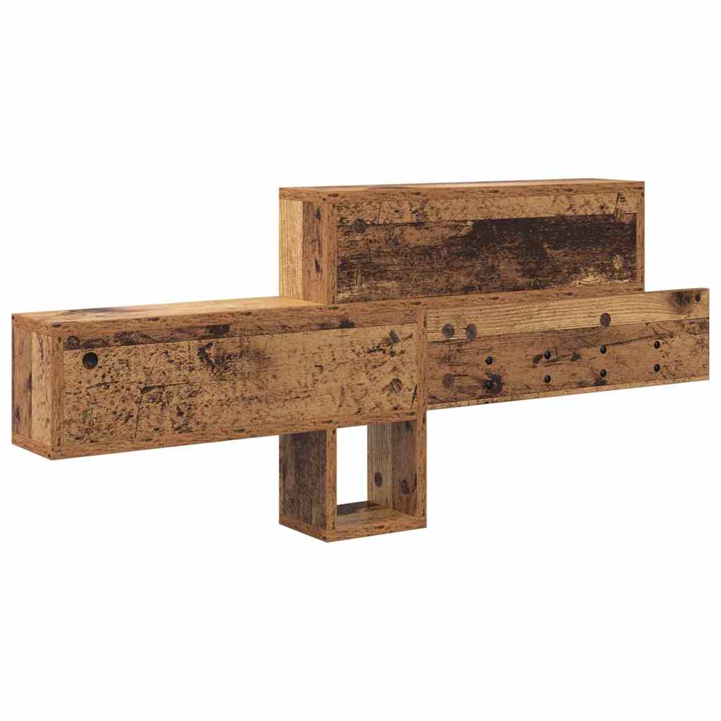 Porte-manteau mural avec étagère Bois ancien 100 x 12 x 43,5 cm