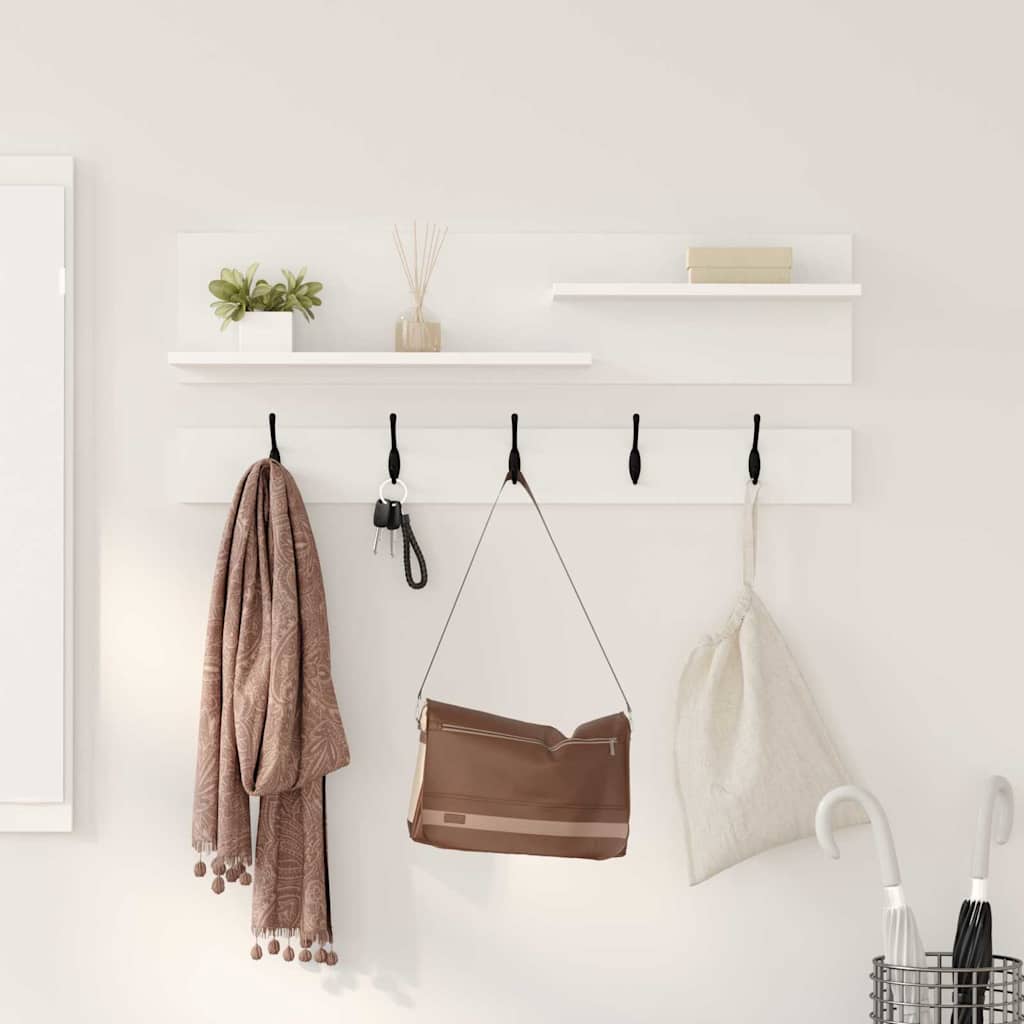 Porte-manteau mural Blanc 90 x 15 x 36 cm Bois d'ingénierie