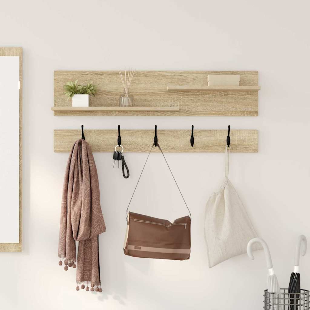Porte-manteau mural avec étagère Chêne sonoma 90 x 15 x 36 cm