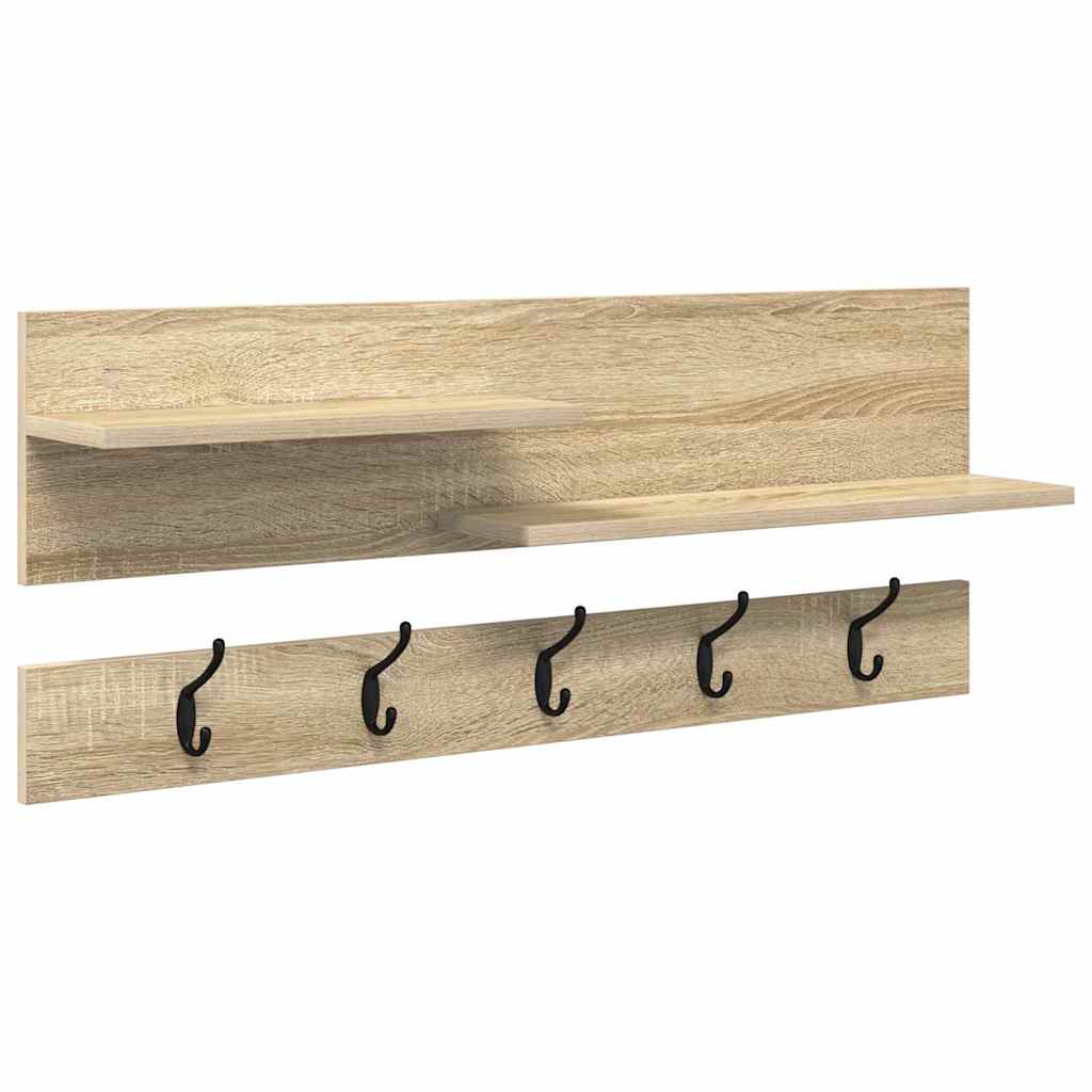 Porte-manteau mural avec étagère Chêne sonoma 90 x 15 x 36 cm