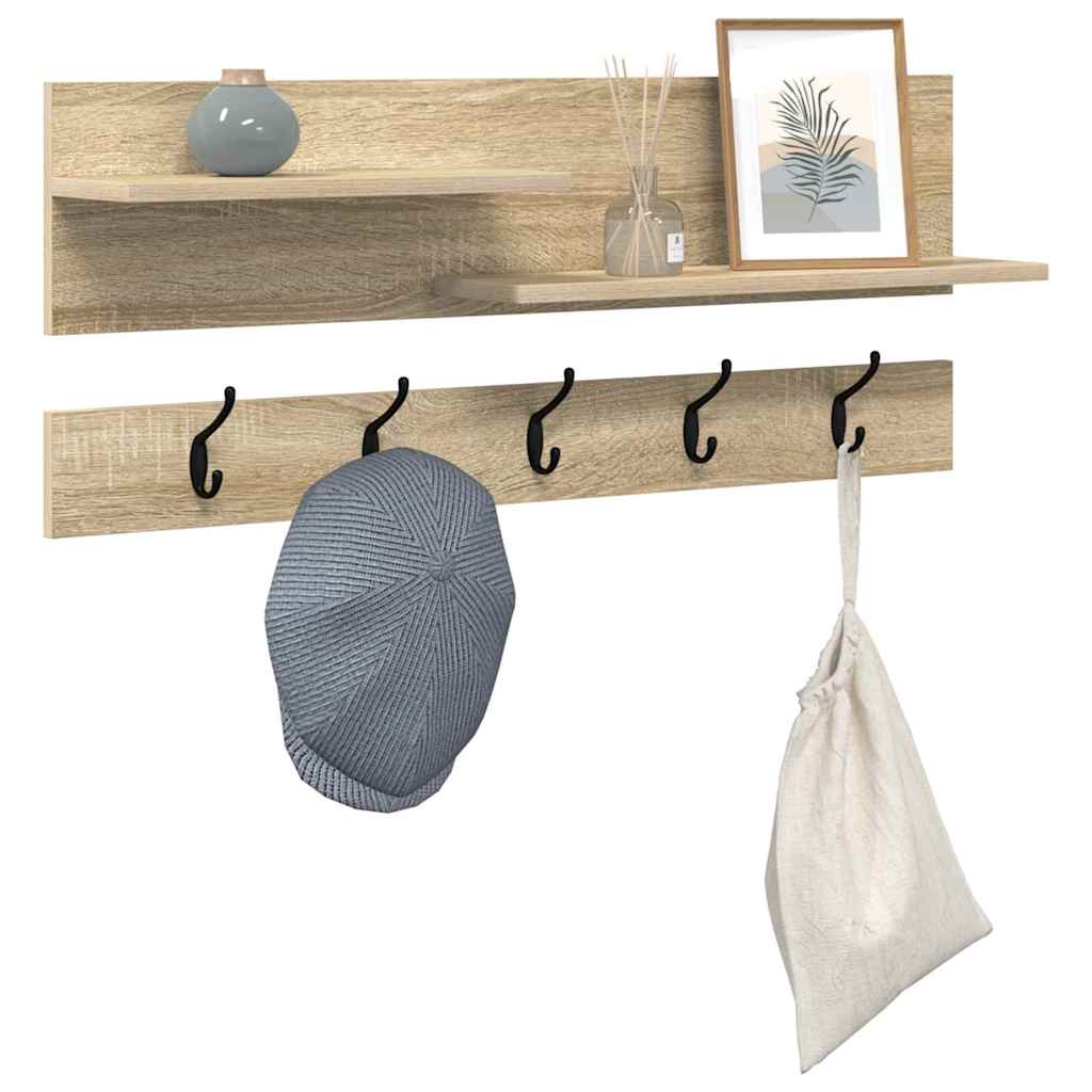 Porte-manteau mural avec étagère Chêne sonoma 90 x 15 x 36 cm