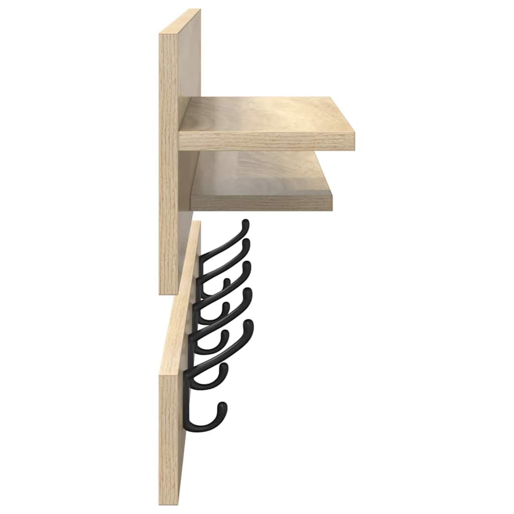 Porte-manteau mural avec étagère Chêne sonoma 90 x 15 x 36 cm