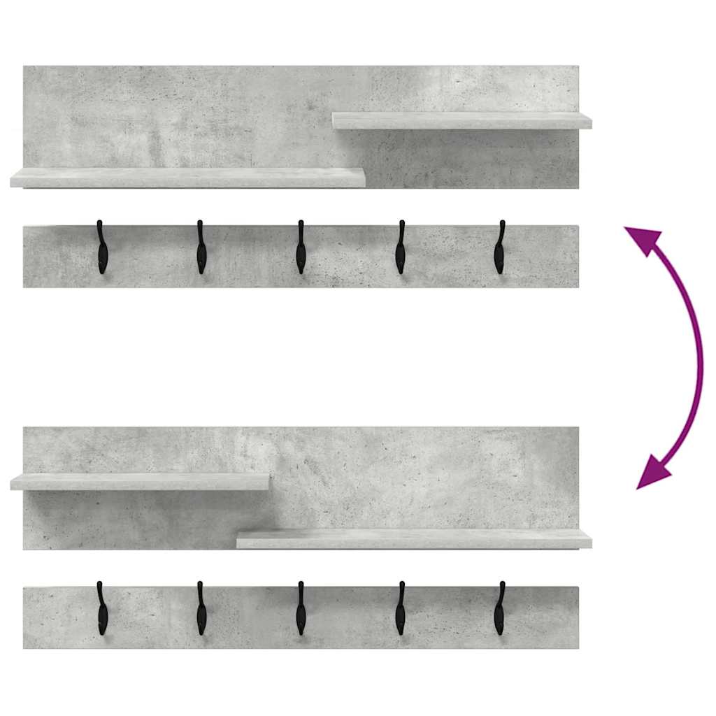 Porte-manteau mural avec étagère Gris béton 90 x 15 x 36 cm