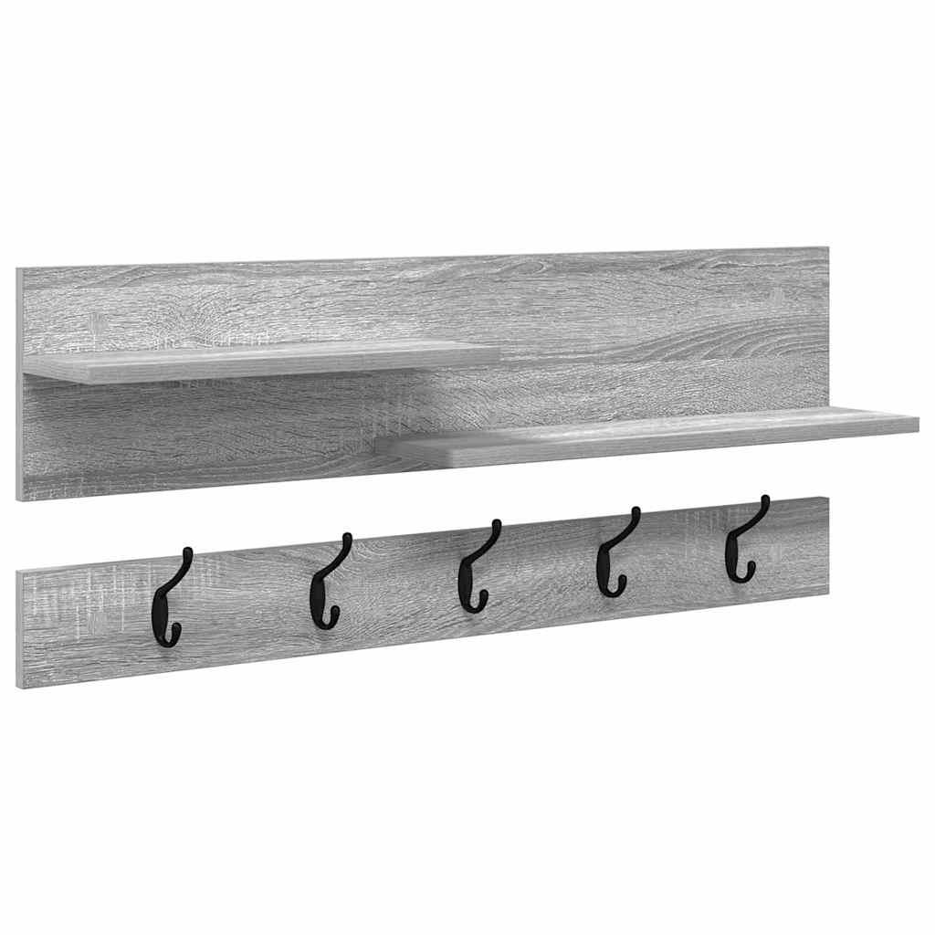 Porte-manteau mural avec étagère Sonoma gris 90 x 15 x 36 cm