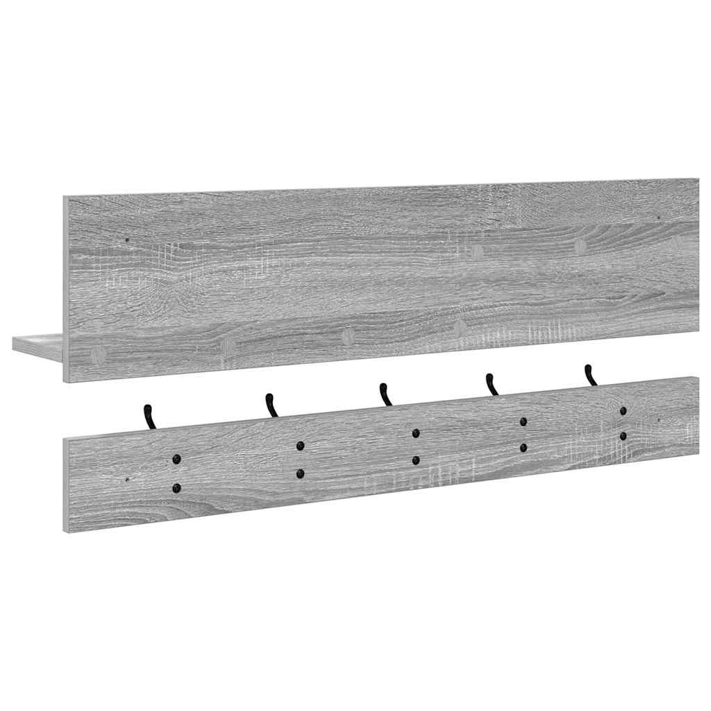 Porte-manteau mural avec étagère Sonoma gris 90 x 15 x 36 cm