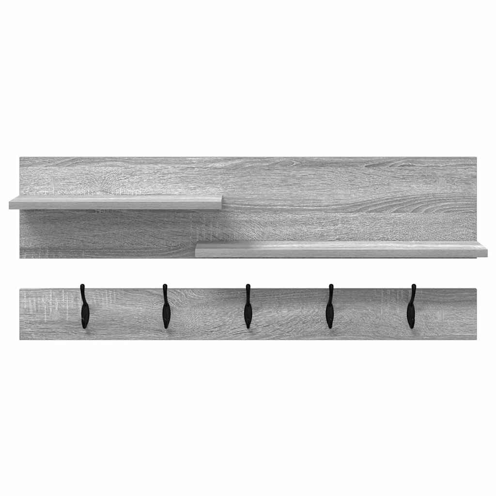 Porte-manteau mural avec étagère Sonoma gris 90 x 15 x 36 cm
