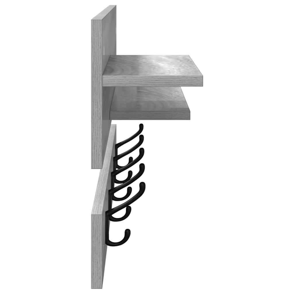 Porte-manteau mural avec étagère Sonoma gris 90 x 15 x 36 cm