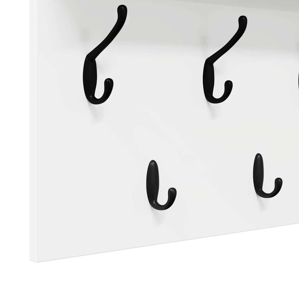Porte-manteau mural Blanc 60 x 40 x 12 cm Bois d'ingénierie
