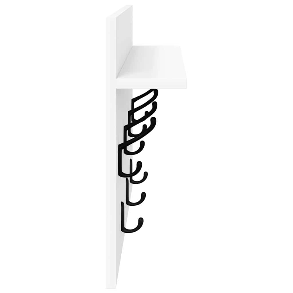 Porte-manteau mural Blanc 60 x 40 x 12 cm Bois d'ingénierie
