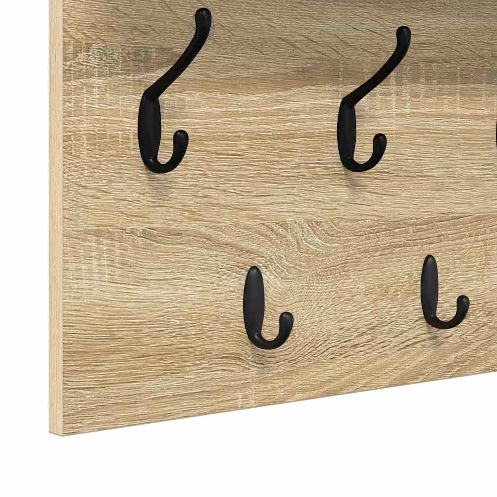 Porte-manteau mural avec étagère Chêne sonoma 60 x 40 x 12 cm