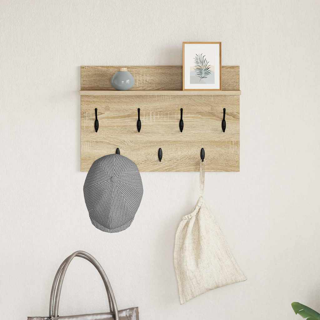 Porte-manteau mural avec étagère Chêne sonoma 60 x 40 x 12 cm