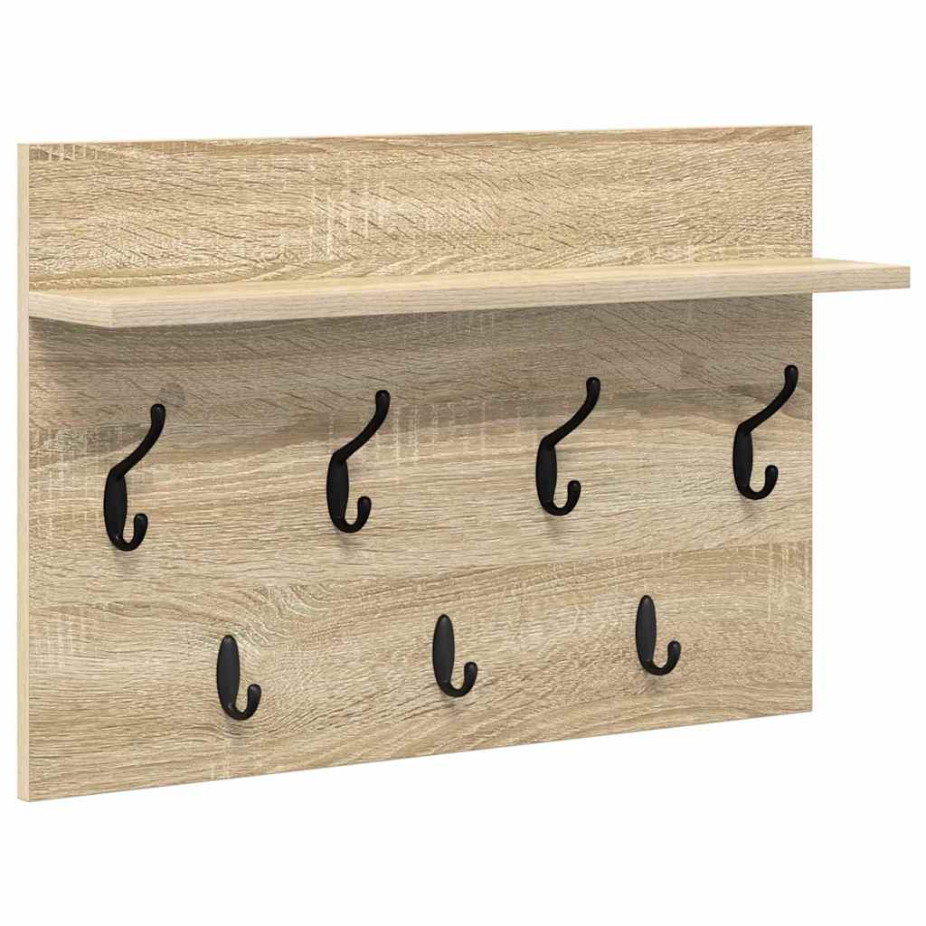 Porte-manteau mural avec étagère Chêne sonoma 60 x 40 x 12 cm