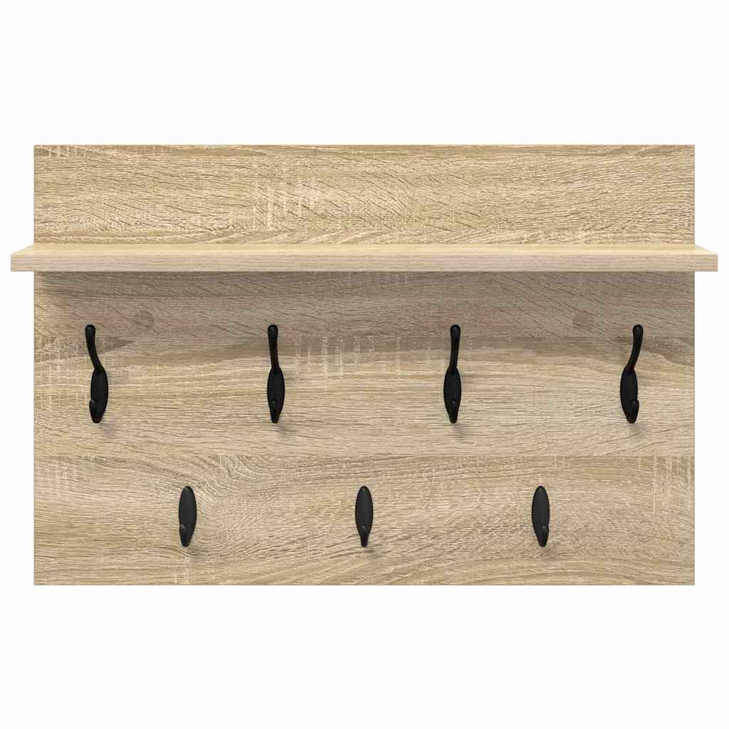 Porte-manteau mural avec étagère Chêne sonoma 60 x 40 x 12 cm