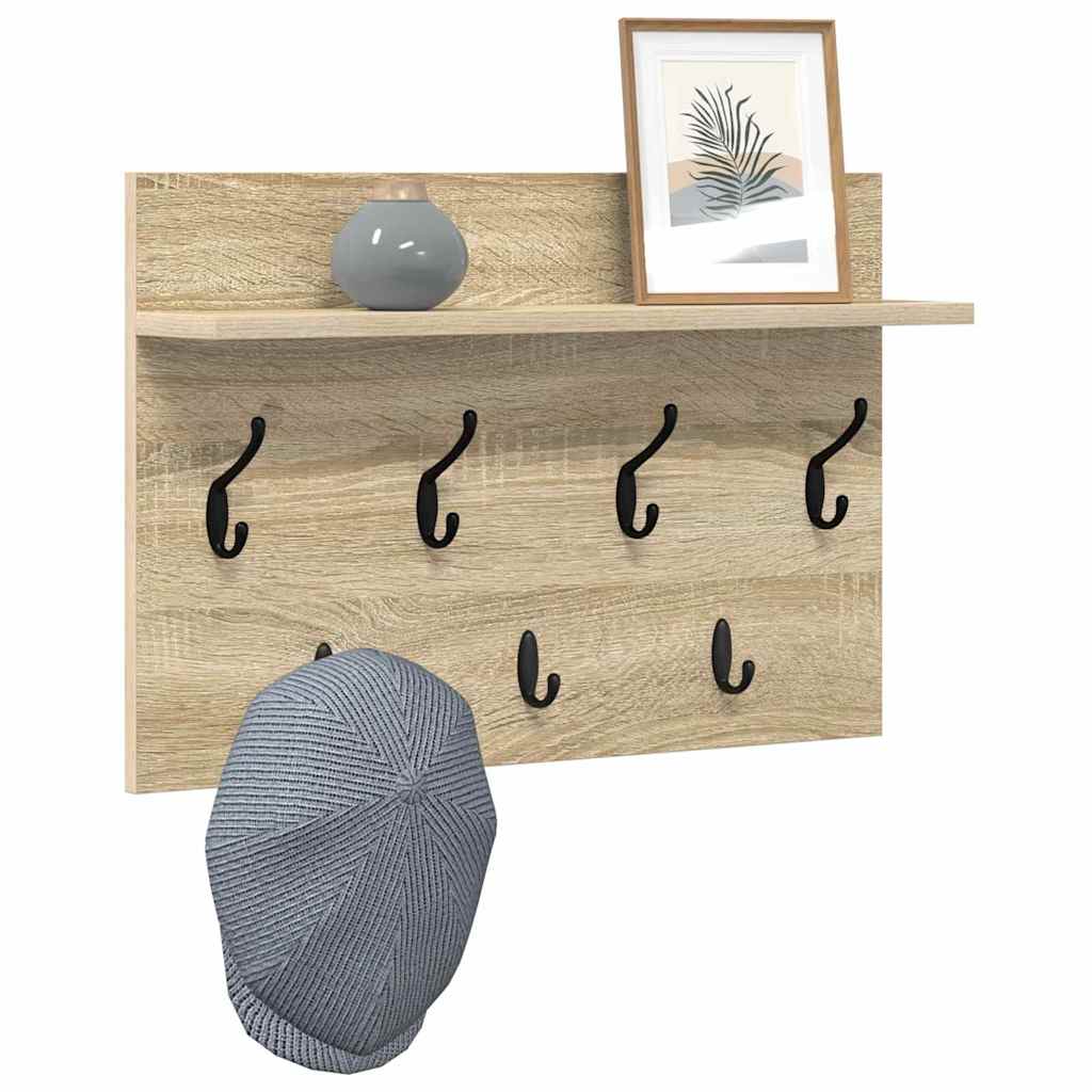 Porte-manteau mural avec étagère Chêne sonoma 60 x 40 x 12 cm