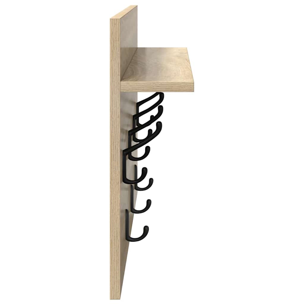 Porte-manteau mural avec étagère Chêne sonoma 60 x 40 x 12 cm