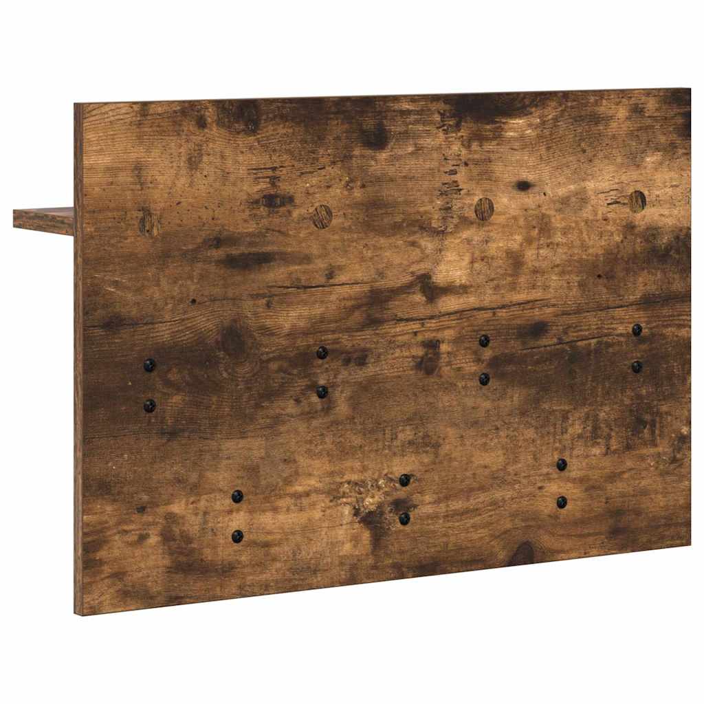 Porte-manteau mural avec étagère Chêne fumé 60 x 40 x 12 cm