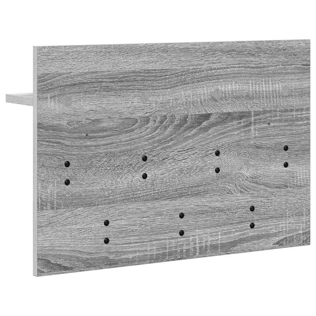 Porte-manteau mural avec étagère Sonoma gris 60 x 40 x 12 cm